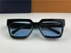 남성 선글라스 디자이너 선글라스 백만장자 1165 스퀘어 블랙 프레임 블루 렌즈 새로운 색상 최고 품질 여름 야외 uv400 렌즈 선글라스
