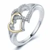 Обручальное кольцо женщин Мода Простой Любовь Цвет кольцо в форме сердце Микро-набор Rhinestone ювелирных изделий