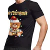 t de Moda 3D imprimir tshirt das mulheres dos homens do Natal Anime manga curta Tees O pescoço Tops dos desenhos animados camisetas 532 XMAS Preto presente