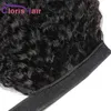 Kinky Straight Ponytails 100% Brazilian Virgin Human Hair Wrap Around Clip In Extensions For Black Women Coarse Yaki Real Pony Tail Hairpiece