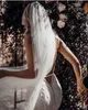 Berta sirène robes de mariée 2020 col carré dentelle paillettes perles sexy dos nu robe de mariée plage balayage train Boho robes de Novia