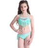 Filles Maillots De Bain Brodé Fille Maillot De Bain Shorts 2pcs Ensembles Enfants Gland Bikini Maillots De Bain D'été Mode Natation Costumes 2 Couleurs DHW2609