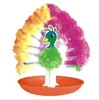 2020 50 stks / partij 85mm H Multicolor Papier Groeien Mystic Peacock Tree Magic Flamingo Kerstbomen Kinderwetenschap Discovery Toys Nieuwigheid Grappig