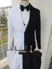 New Design Batman Dois Faced Traje Homens Paisley Prom Ternits Três Peças de Negócios Terno Doivo Noivo Tuxedos (Casaco + Calças + Vest + Gravata) W1234