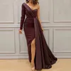 2019 robes de soirée longues élégantes sirène une épaule Appliques dentelle saoudienne arabe femmes formelle robe de soirée de bal