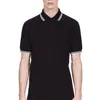 Verano Nuevo Mens Solid Polo Shirt fred Moda Casual Polos Inglaterra Hombre Twin Tipped Transpirable perry Polos Ropa de negocios Negro