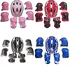 Réglable 7 pièces enfant patinage à roulettes vélo casque genou poignet garde coudière ensemble pour enfant cyclisme sport protection garde équipement