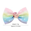 Chica de estilo coreano Bows de pelo acrílico sirena de dibujos animados unicornio cinta impresa colorido boutique
