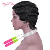 Brasilianische elegante kurze Perücken Echthaarperücken für weiße Frauen Deep Wave Perücke Echthaarperücken kurze menschliche Perücke mit Babyhaar