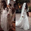 2020 Lace Bohemian Bröllopsklänningar Landstil Sweetheart Pärlor Mermaid Vestido de Novia med avtagbara långa ärmar Brill Bröllopsklänningar