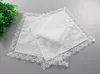 Blanc Dentelle Mince Mouchoir Femme Cadeaux De Mariage Décoration De Fête Serviettes En Tissu Plaine Blanc DIY Mouchoir 23 * 25 cm YD0122