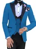 Najnowszy przycisk Groomsmen Peak Lapel Wedding Groom Tuxedos Mężczyźni Garnitury Ślub / Prom / Dinner Best Man Blazer (Kurtka + Kamizelka + Kamizelka + Spodnie) 985