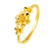 Bracelet à breloques à motifs à 3 fleurs, ajustable en or jaune 18 carats, tendance, cadeau de fête de mariage, style chinois classique, accessoires pour femmes