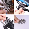 18-i-1 Multi-Functional Snowflake Hand Tools Card Party Handy Skruvmejsel Mini Craft Tool Set Portable Key Chain Home Outdoor