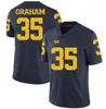 Benutzerdefinierte Michigan Wolverines 2019 Fußball-Jersey mit beliebigem Namen und Nummer, Weiß, Marineblau, Gelb, Winovich Brady Patterson Collins Hudson NCAA 150