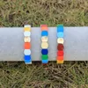 Handmade Enamel Rainbow Honeycomb Tile Bracelet Colorful Painted Metal Cuff Bracelet Friendship Street Photography Bangles Dropship