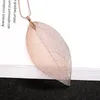 Leaf gold necklace 4 colors personality simple natural leaf sample fashion pendant jewelry decoration free shipping