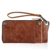 Wholesale- Pabojoe Mens Long Bifold Wallet Purse Genuine Leather 14 Card Phone Holder Zipper Clutch Handbag Vintage Leisuire Business