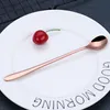 Colorful Stainless Steel Coffee Spoons With Long Handle Kitchen Bar Accessories Dessert Cafe Tea Supplies