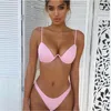 Partihandel-push-up vadderad bh bandage bikini set baddräkt triangel baddräkt badning varm ny kvinna underkläder set bh + underkläder