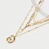 26 A-Z English English Pendant Netclace Gold Bamboo Letter Pearl Multilayer Netlaces choker choker choker modelry for women drop ship 380176