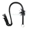 35" Bondage Slave PU Leather Long Snake Whip Flogger Handle Restraint Kinky Game Cosplay A56