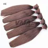 Dubbeldragen rak blond brun naturlig färg flätande hår bulk ingen väft rå obearbetat mänskligt hår bulks 1 pc 14 till 26 tum