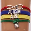 Chanceux Autisme Frère Bracelets Lettre Coeur Charme Armure Bracelets Hommes Et Femmes Universel Nouveauté Articles Bijoux 3 5rl E1