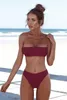 Beliebte Damen Bandeau Bandage Bikini Set Push-Up brasilianische Bademode Strandmode Badeanzug Sommer Vintage Damen Badeanzüge Biquini