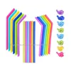 1000pcs Colorful Food Grade Flexible Silicone Silicon Straws Straight Bent Curved Straw Drinking Reusable Bar Tool Tools Beverage Drin