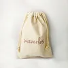 Gift Wrap Custom Printed Natural Cotton DrawString Bag Tote Pouch Wedding Giveaways Event Pary Favors Travel Storage Ficka 1