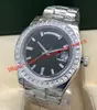 Senaste version 11 Style Mens Platinum 41mm Ice Blue Diamond Bezel Dial 228396 Automatiska modem￤nklockor Wristwatch284G