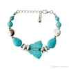 Charm Bracelets Sweet Bohemia stylish shiny hand shape Turquoise Beads charming Bracelet Handmade Accessories Bead Bracelet