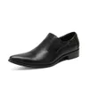 Véritable cuir classique 6259 hommes pointus Business Office Formal Male Black Marié Robe Boes Slip on Oxfords Homme