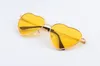 Hot new heart-shaped sunglasses ladies metal reflective lens fashion sunglasses men and women mirror new party gift WCW11