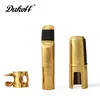 Dukoff Saxophone Metal Mouthpiece for Alto Tenor Soprano Saxophone Gold Lacquer Surface Brass Musical Instrument Accessories Size 5 6 7 8 9