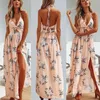 Kvinnor klänningar sommar boho maxi lång klänning kväll fest strand klänningar sundress blommig halter klänning sommar cny1557