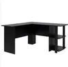 2022 Garden Sets Wholesales Hot sales US STOCK FCH L-Shaped Wood Right-angle Computer Desk with Two-layer Bookshelves Black