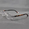 Rimless Reading Glasses Мужчины Оттенок Коричневый диоптрий очки +100 150 200 250 300 350 Мода Читать Presbyopia очки