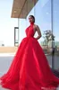 HALTER SEXY RED A LINE PROM DRAAIEN LANG KLEOP GAT BUST FIMALE AVOND JUDEN OPEN BACHT TAIL PARTY JURK ORGANZA Celebrity Jurk