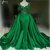 Abiti da sera a due pezzi con sirena verde Abiti da sera Gonna oversize staccabile con perline Luxury Dubai Abiti da festa per le donne Abito lungo Vestidos su misura