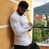 Dorywczo Marka Mężczyzna Moda T Shirt Wiosna Letnie Szczupłe Koszule Męskie Topy Leisure Bodybuilding Z Długim Rękawem Osobowości Tees Trend Odzież