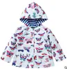 Baby Kinder Kleidung Mädchen Schleie Mäntel Windjacke Hoodies Outdoor Jacke Rüschen Regendicht Oberbekleidung Winddicht Gedruckt Schmetterling Mantel B5185