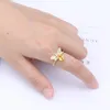 14k vergulde sieraden sieraden natuurlijke citrien kleine bijen ring verstelbare opening