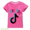 12 couleurs TikTok enfants T-Shirt à manches courtes coton t-shirt enfants vêtements enfants hauts garçon/fille t-shirts Tik Tok enfants t-shirt