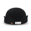 Uomo Donna che lavora a maglia Berretti Rapper Rock cappelli Berretto corto melone Tinta unita Zucchetto punk Hip Hop Gorros