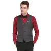 Abito da sposa Articoli di alta qualità Gilet da uomo in cotone di design alla moda / Gilet da uomo casual da uomo d'affari grigio nero di fascia alta per lo sposo