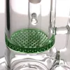 Moderne Design-Glasbong mit zwei Gelenken, grüne Wabenperkolator-Mini-Bubbler mit doppeltem 14-mm-Schüsselwasser