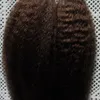 Kinky straight fita em extensões de cabelo humano 100g brasileira grossa yaki virgem cabelo 40 pcs / definir cabelo de trama de pele