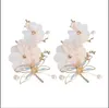Bridal headdress wedding dress accessories golden fine fly hair clip silk yarn flower pair clip accessories